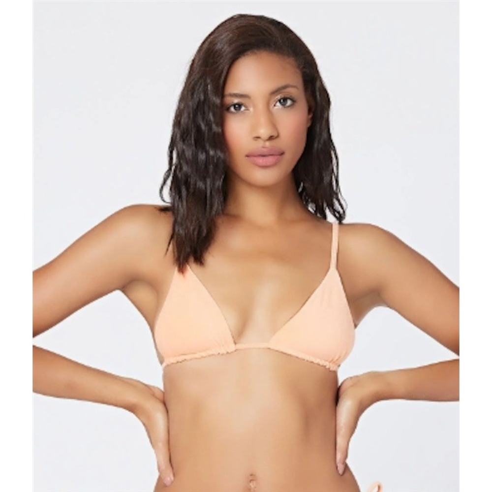 NWOT L*Space SM Brittany Terry Cloth Bikini Top Tangerine orange 132314